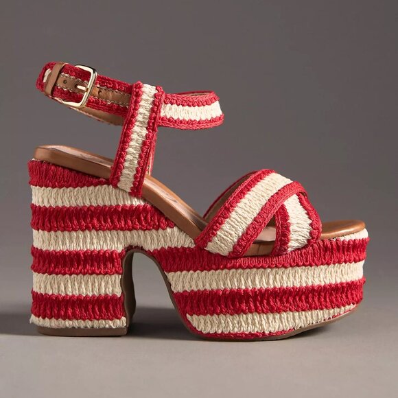 Vicenza | Striped Crochet Platform Heels | NEW IN BOX! - Picture 1 of 4